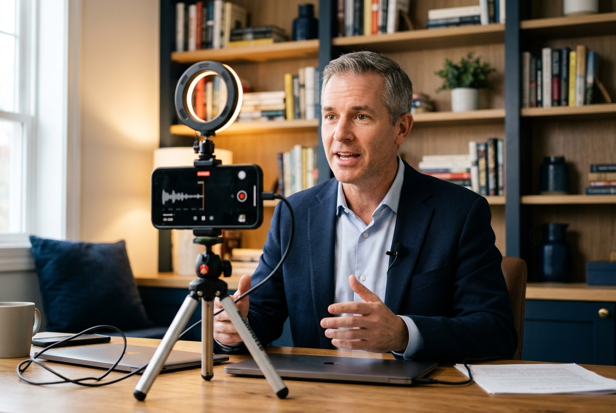Behind the scenes of recording an AI clone video